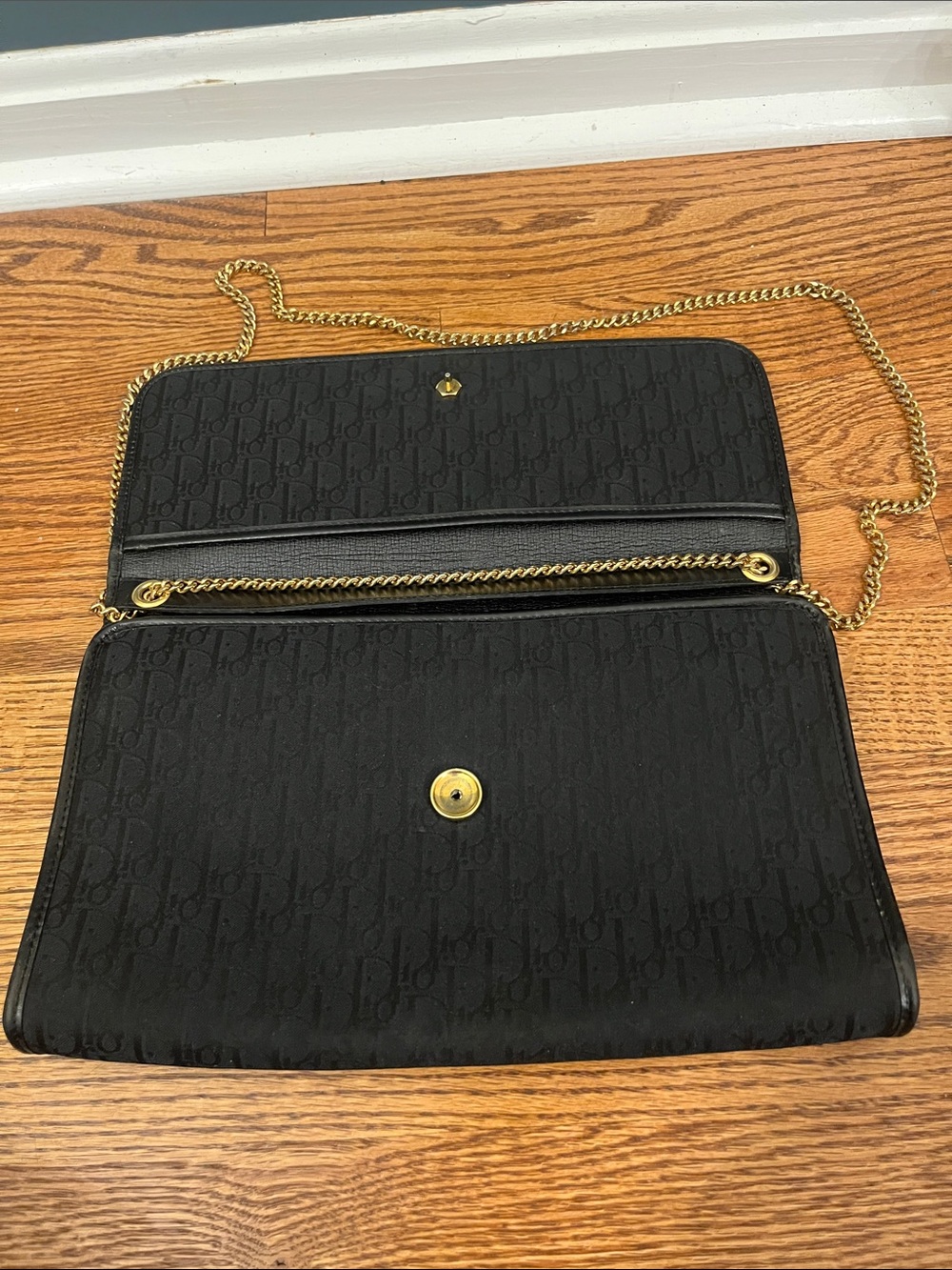 Christian Dior Trotter Canvas Chain Shoulder Bag Black - Picture 6 of 13
